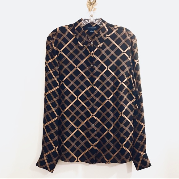 ANN TAYLOR 100% Silk Button Down Work Blouse - Picture 7 of 8